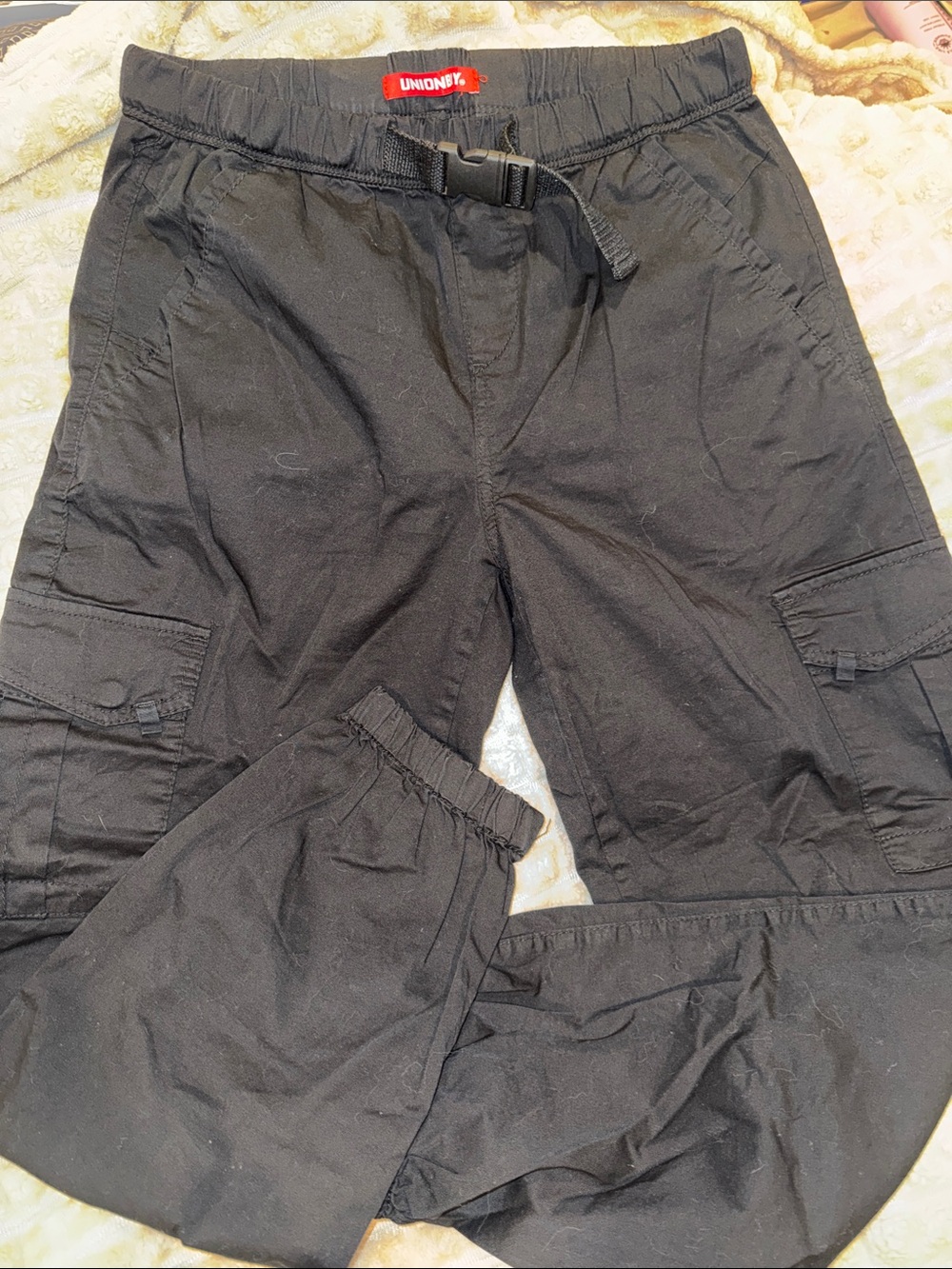 UNIONBAY Black Cargo Jogger Pants with Utility Pockets